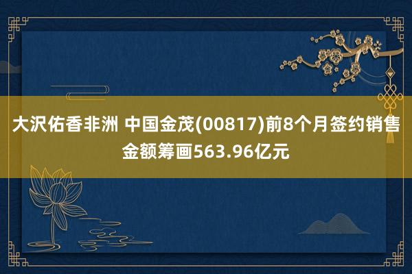 大沢佑香非洲 中国金茂(00817)前8个月签约销售金额筹画563.96亿元