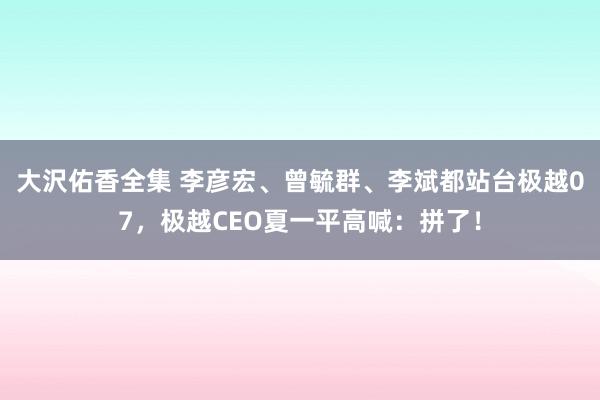 大沢佑香全集 李彦宏、曾毓群、李斌都站台极越07，极越CEO夏一平高喊：拼了！