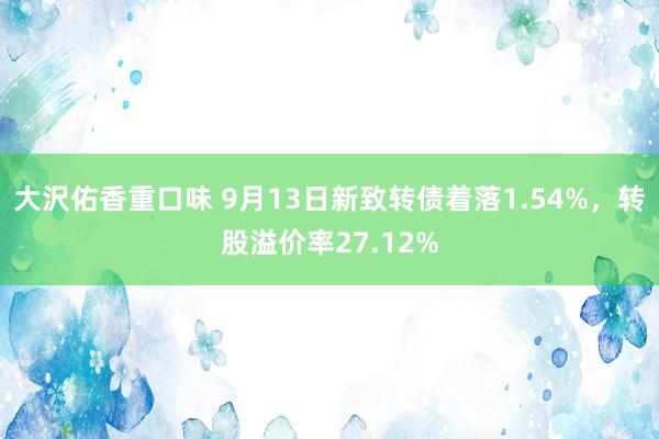 大沢佑香重口味 9月13日新致转债着落1.54%，转股溢价率27.12%