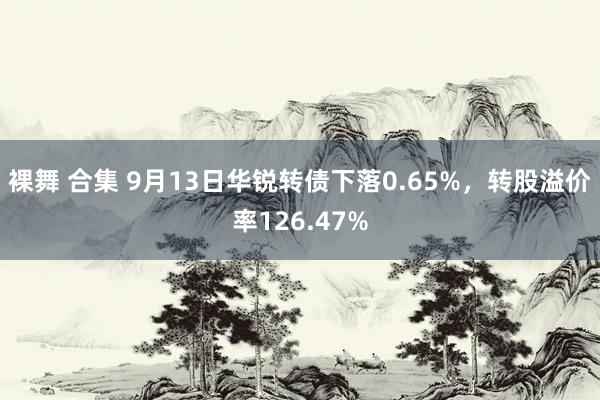 裸舞 合集 9月13日华锐转债下落0.65%，转股溢价率126.47%