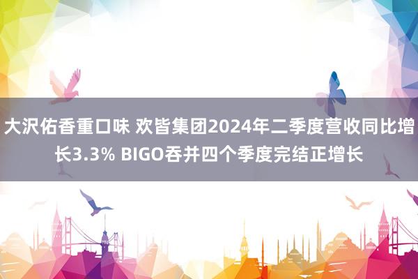 大沢佑香重口味 欢皆集团2024年二季度营收同比增长3.3% BIGO吞并四个季度完结正增长