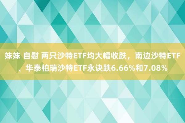 妹妹 自慰 两只沙特ETF均大幅收跌，南边沙特ETF、华泰柏瑞沙特ETF永诀跌6.66%和7.08%