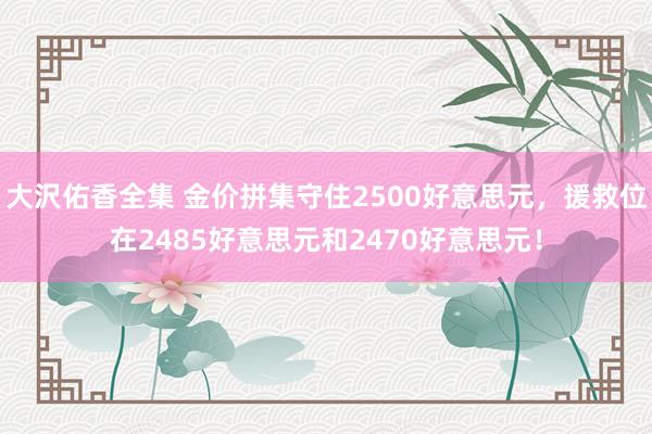 大沢佑香全集 金价拼集守住2500好意思元，援救位在2485好意思元和2470好意思元！