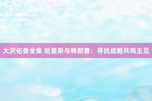 大沢佑香全集 哈里斯与特朗普：寻找战略共鸣主见