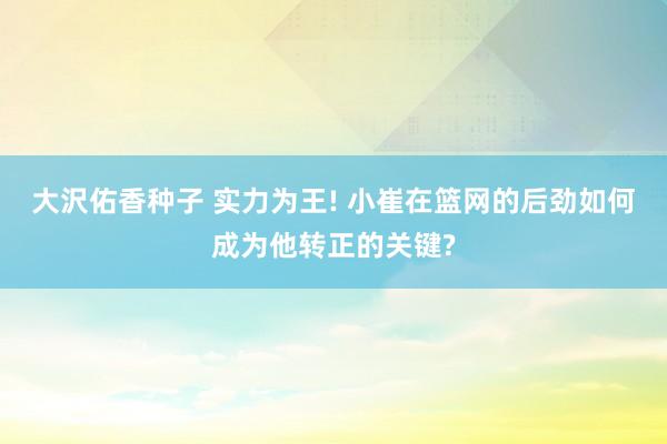 大沢佑香种子 实力为王! 小崔在篮网的后劲如何成为他转正的关键?