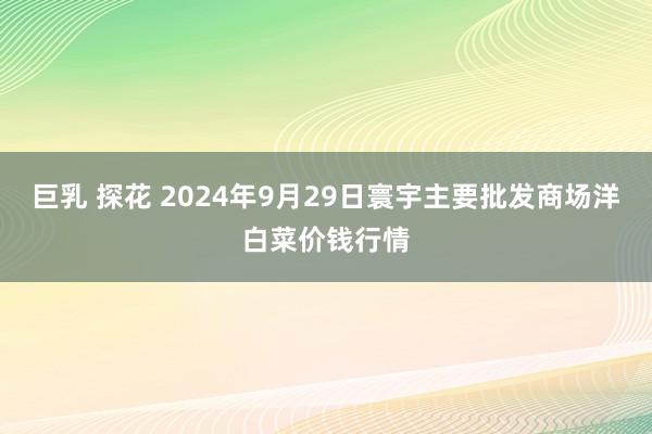 巨乳 探花 2024年9月29日寰宇主要批发商场洋白菜价钱行情