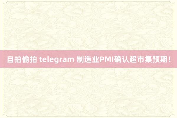 自拍偷拍 telegram 制造业PMI确认超市集预期！