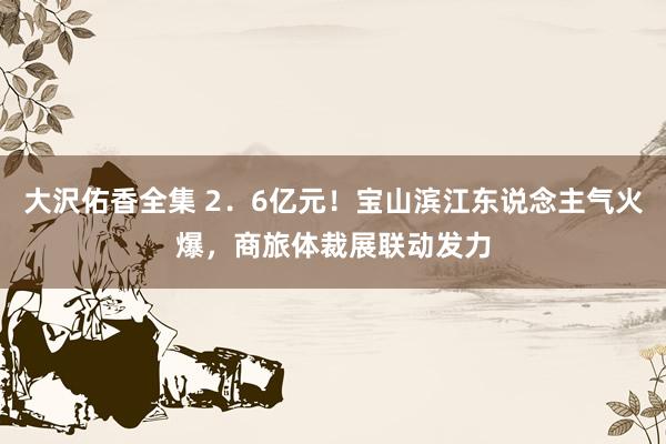 大沢佑香全集 2．6亿元！宝山滨江东说念主气火爆，商旅体裁展联动发力