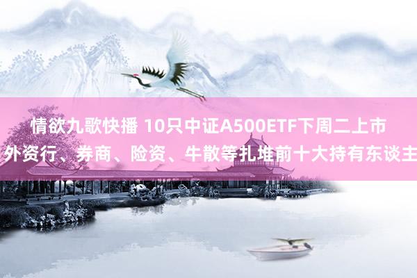 情欲九歌快播 10只中证A500ETF下周二上市 外资行、券商、险资、牛散等扎堆前十大持有东谈主