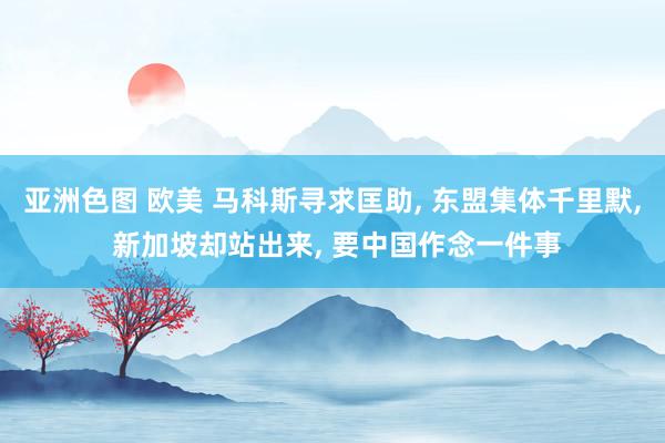 亚洲色图 欧美 马科斯寻求匡助， 东盟集体千里默， 新加坡却站出来， 要中国作念一件事