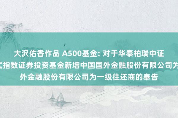 大沢佑香作品 A500基金: 对于华泰柏瑞中证A500往还型盛开式指数证券投资基金新增中国国外金融股份有限公司为一级往还商的奉告