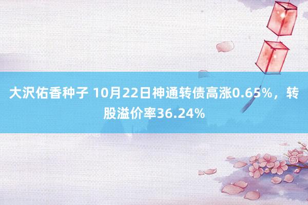 大沢佑香种子 10月22日神通转债高涨0.65%，转股溢价率36.24%