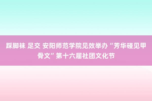 踩脚袜 足交 安阳师范学院见效举办“芳华碰见甲骨文”第十六届社团文化节