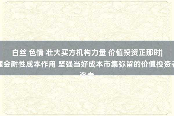 白丝 色情 壮大买方机构力量 价值投资正那时|理会耐性成本作用 坚强当好成本市集弥留的价值投资者