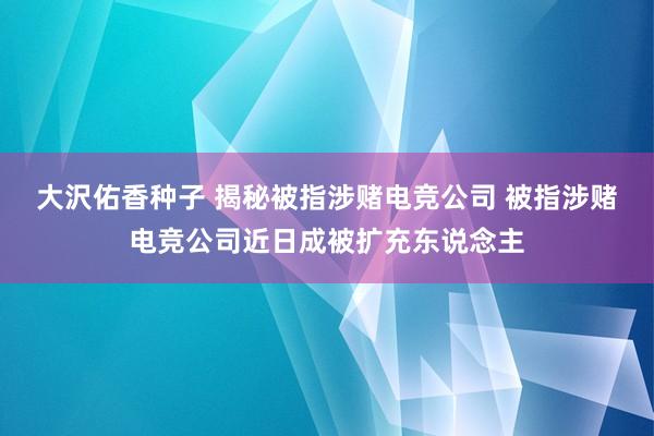 大沢佑香种子 揭秘被指涉赌电竞公司 被指涉赌电竞公司近日成被扩充东说念主