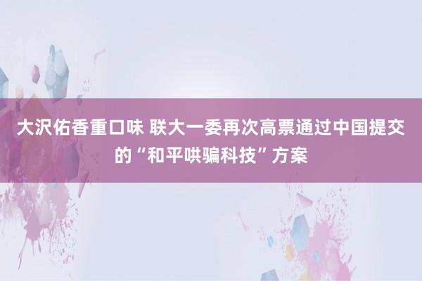 大沢佑香重口味 联大一委再次高票通过中国提交的“和平哄骗科技”方案