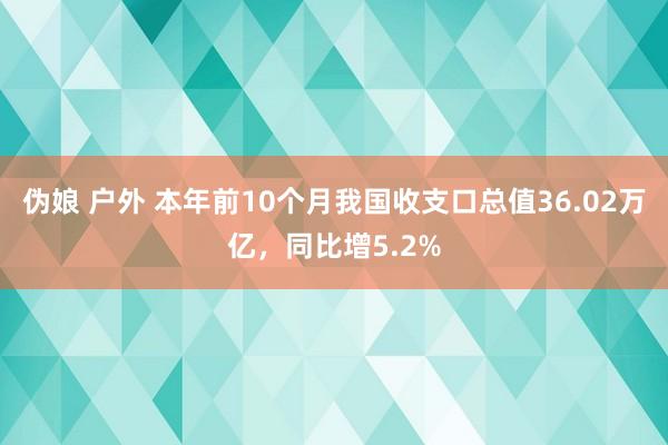 伪娘 户外 本年前10个月我国收支口总值36.02万亿，同比增5.2%