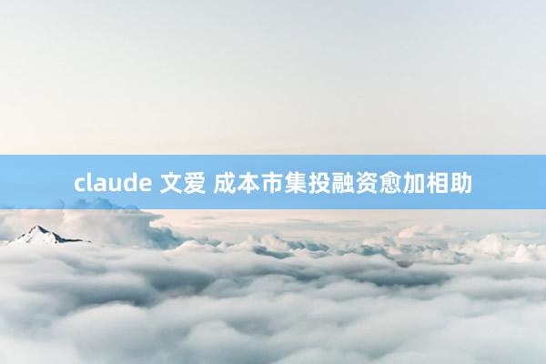 claude 文爱 成本市集投融资愈加相助