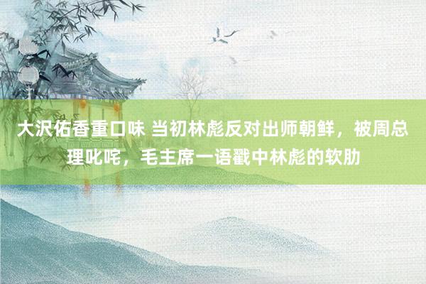 大沢佑香重口味 当初林彪反对出师朝鲜，被周总理叱咤，毛主席一语戳中林彪的软肋