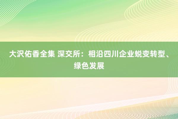 大沢佑香全集 深交所：相沿四川企业蜕变转型、绿色发展